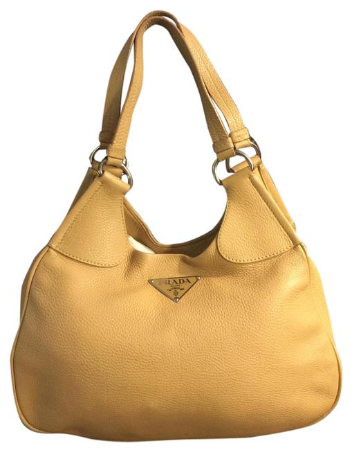 Prada Daino Beige Leather Shoulder Bag