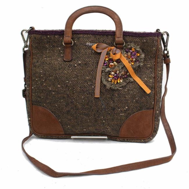 Prada Deep Brown Fabric Shc7 10176 Shoulder Bag