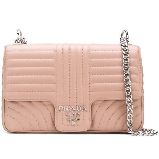 Prada Diagramme Flap Cipria Leather Shoulder Bag