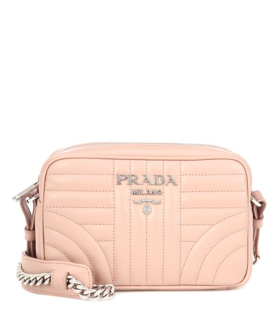 Prada Camera Diagramme Quilted Cipria Calfskin Leather Shoulder Bag