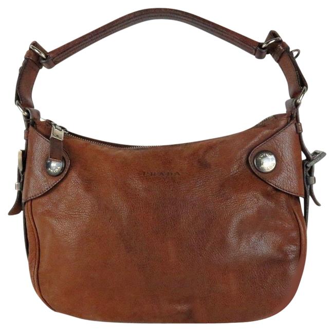 Prada Distressed Small Leather Shoulder Bag