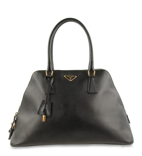Prada Dome Tote Black Saffiano Leather Shoulder Bag