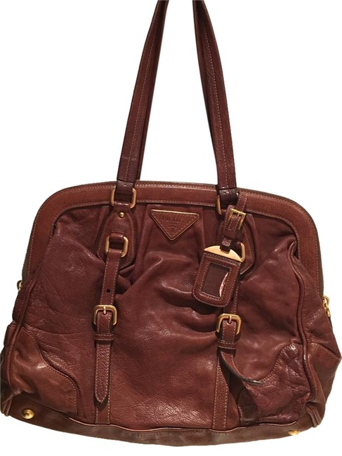 Prada Double Leather Strap Purse Shoulder Bag