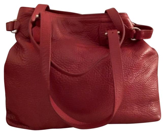 Prada Double Peddled Leather Straps Mandarins Handbag Red Shoulder Bag