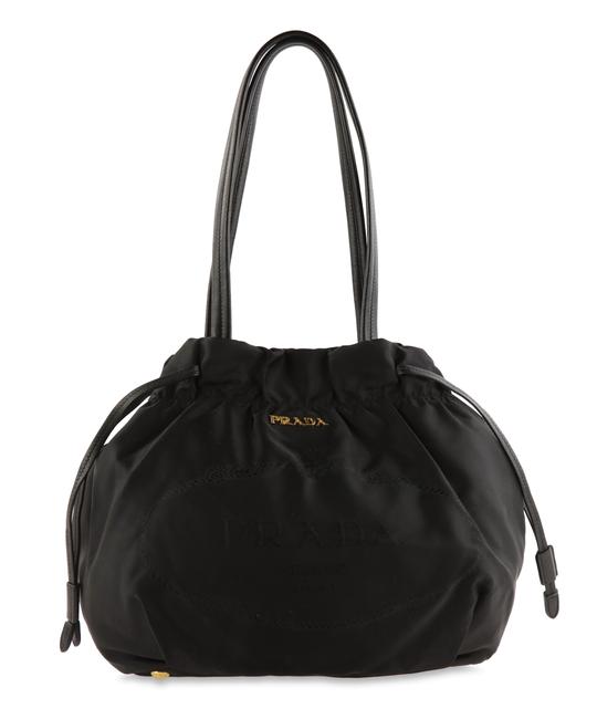 Prada Drawstring Nero Tessuto  Nappa Leather  Nappa Leather Shoulder Bag