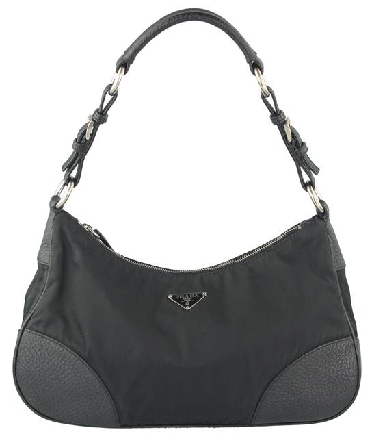 Prada East West Black Nylon Shoulder Bag