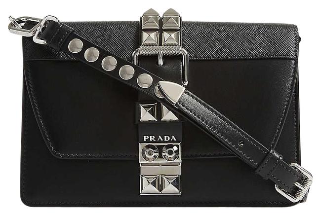 Prada Elektra Sg Small Black Leather Shoulder Bag