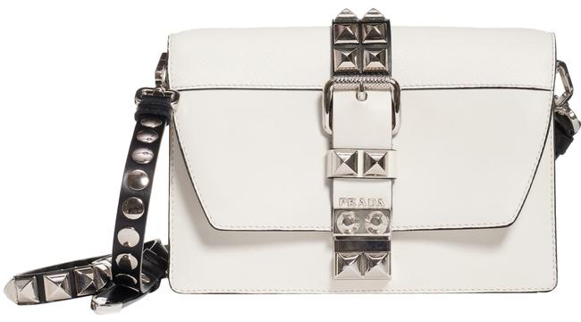 Prada Crossbody Elektra Small BiancoNero Leather Shoulder Bag
