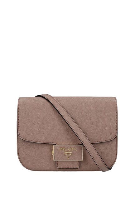 Prada Embleme Saffiano Powder Leather Shoulder Bag