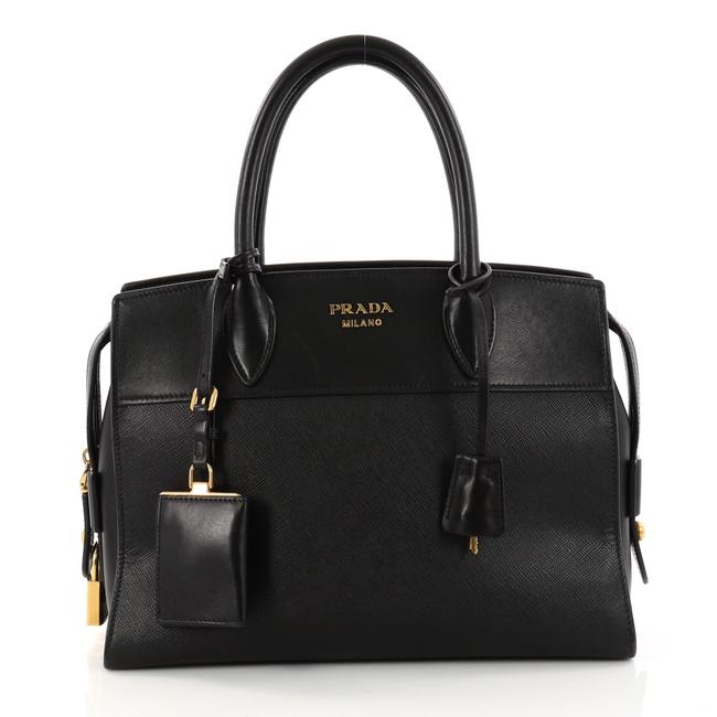 Prada Esplanade Handbag Saffiano Medium Black Leather Shoulder Bag