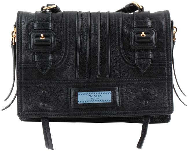 Prada Etiquette Black Leather Shoulder Bag