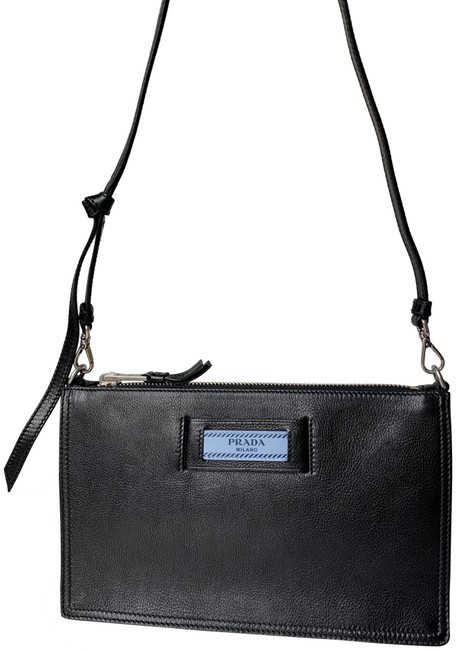 Prada Etiquette Calf Black Leather Shoulder Bag