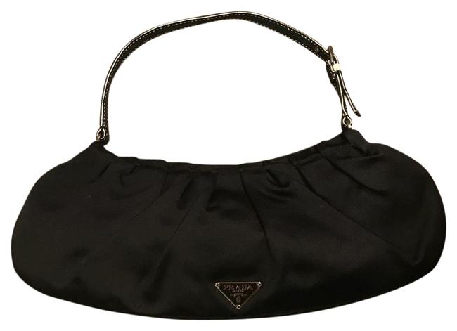 Prada Evening Black Satin Shoulder Bag
