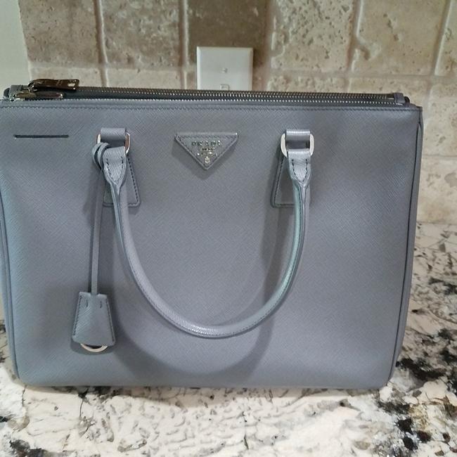 Prada Executive Tote Gray Leather Shoulder Bag