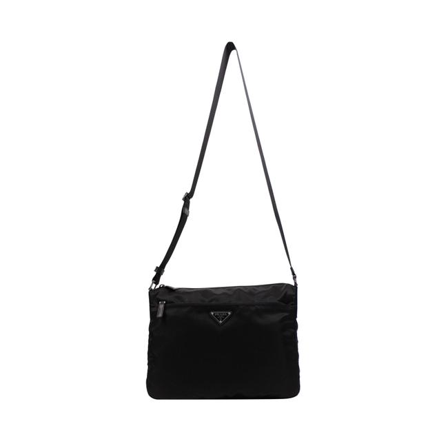 Prada Fabric Medium Adjustable Black Nylon Shoulder Bag