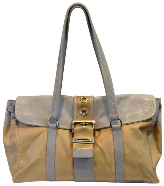 Prada Flap Over Desert LeatherNylon Shoulder Bag