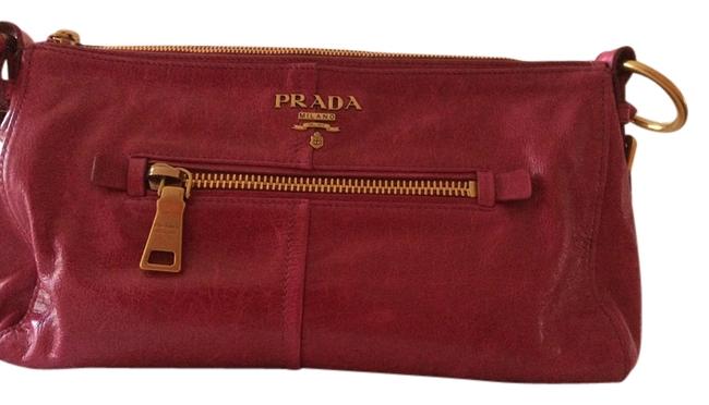 Prada Fuchsia Leather Shoulder Bag