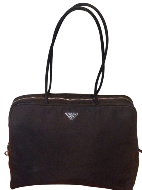 Prada Galleria Black Nylon Shoulder Bag