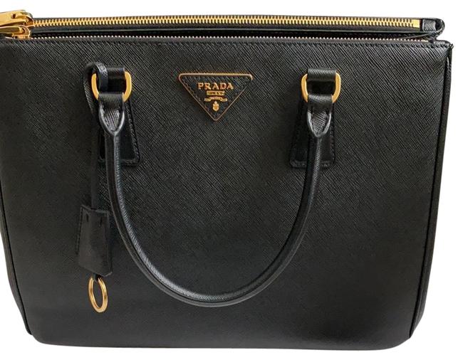 Prada Galleria Black Saffiano Leather Shoulder Bag