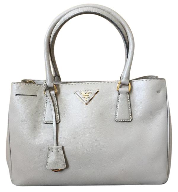 Prada Galleria Tote Lux Medium Saffiano Argilla Leather Shoulder Bag