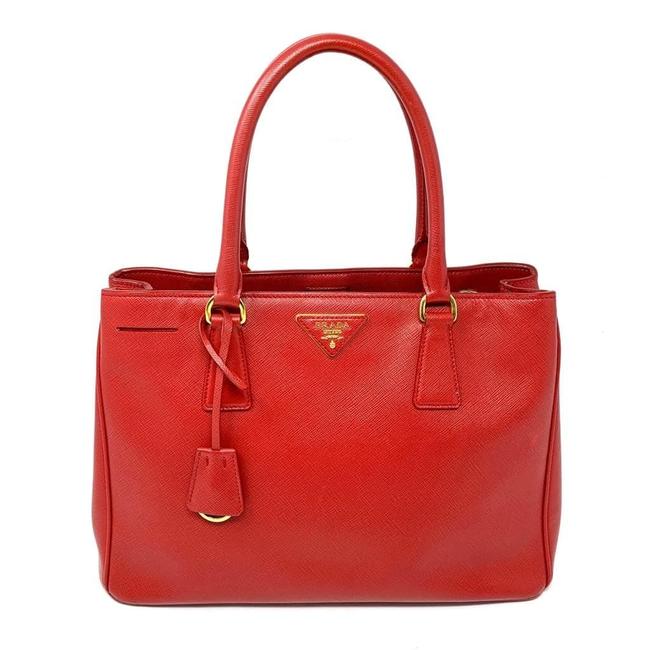 Prada Galleria Medium Saffiano Red Hand Shoulder Bag