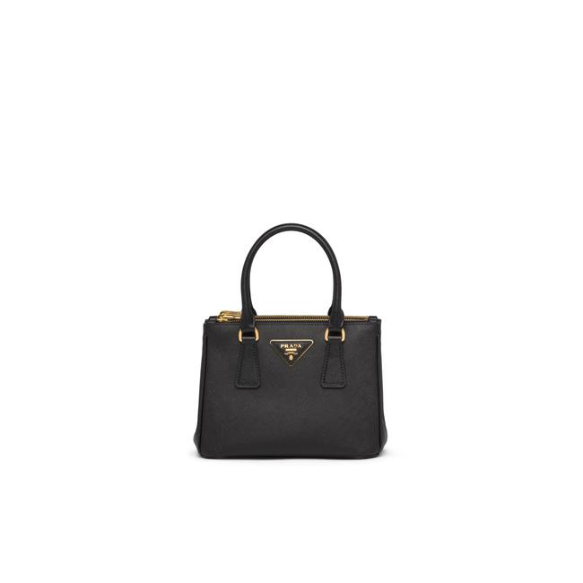 Prada Galleria Micro Black Saffiano Leather Shoulder Bag