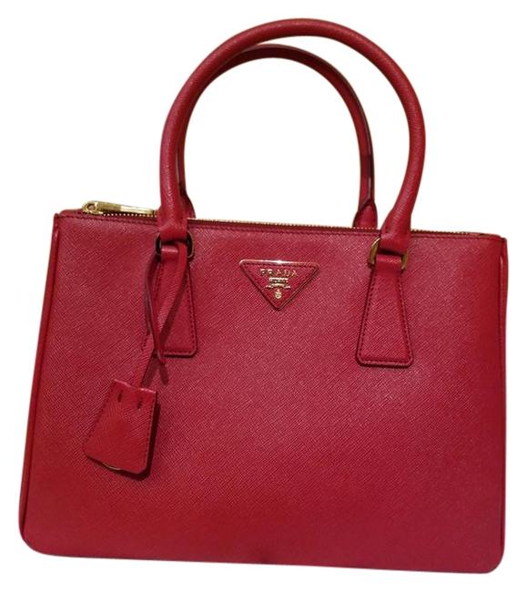 Prada Galleria Red Leather Shoulder Bag