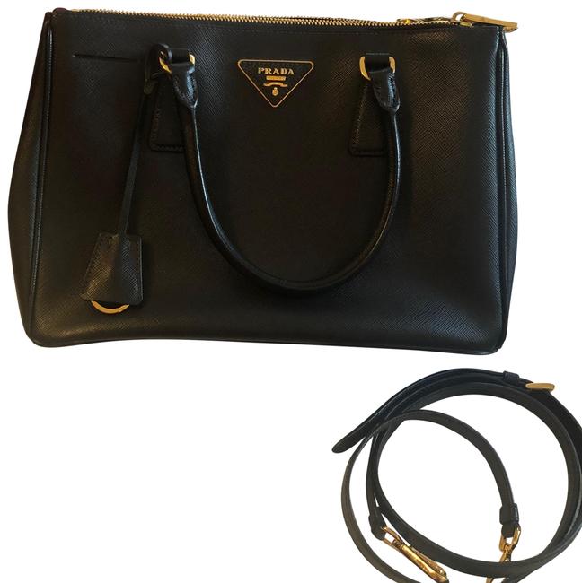 Prada Galleria Small Black Saffiano Leather Shoulder Bag