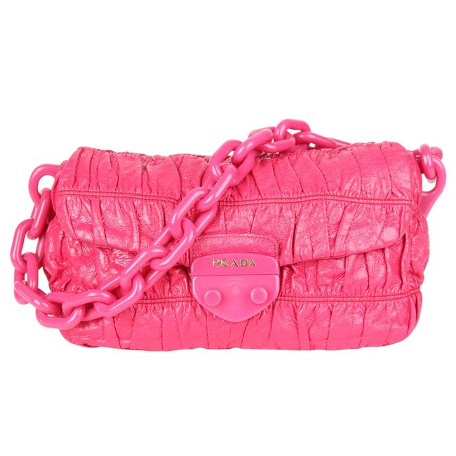 Prada Gaufre 8431 Pink Leather Shoulder Bag