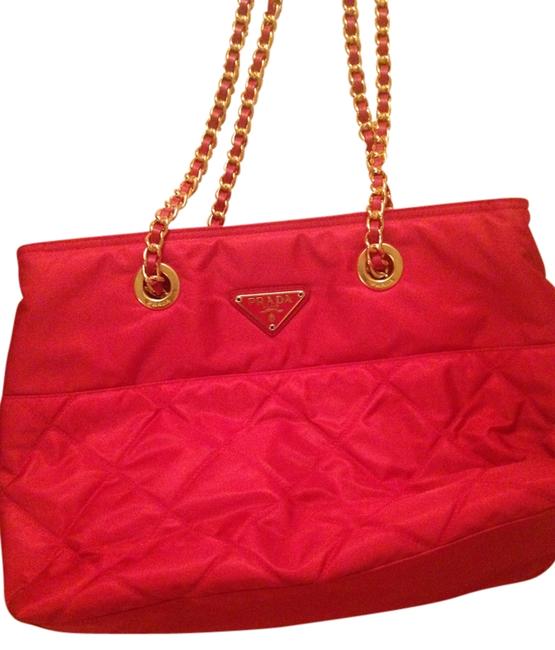 Prada Gold Cute Elegant Red Shoulder Bag