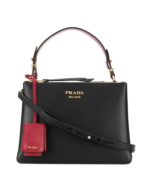 Prada Gr Deux Small Black Leather Shoulder Bag