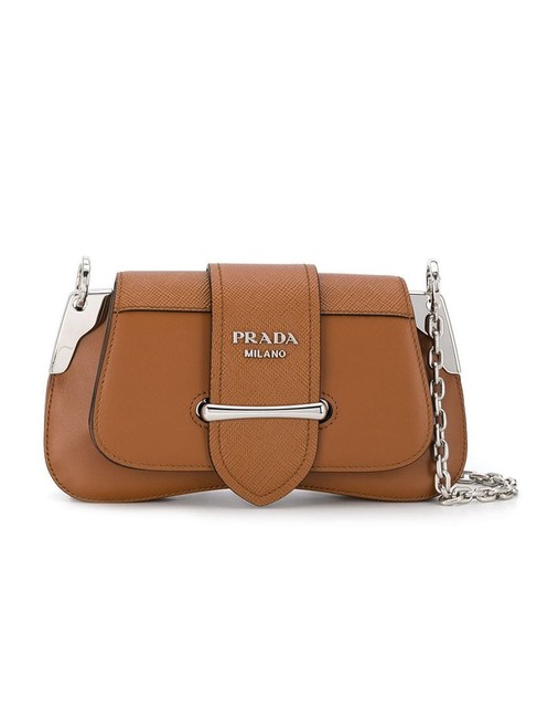 Prada Gr New Sidonie Brown Leather Shoulder Bag