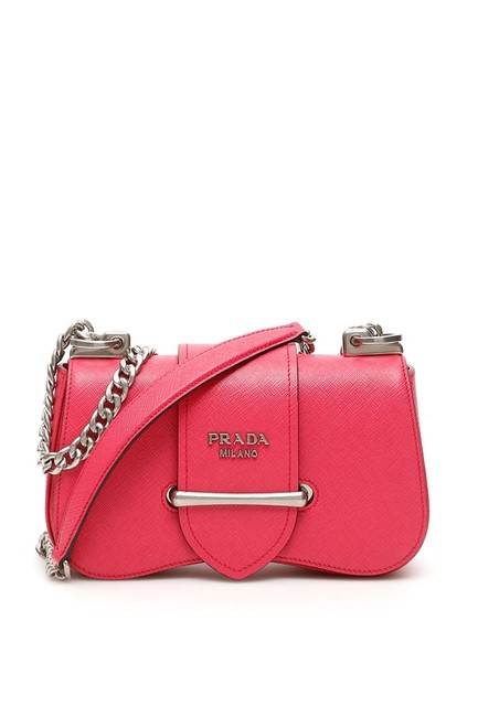 Prada Cr Mini New Sidonie Fuchsia Leather Shoulder Bag