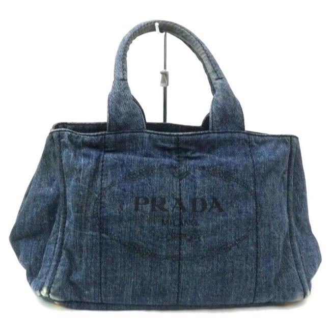 Prada Hand Denim Satchel #6297p88 Blue Shoulder Bag
