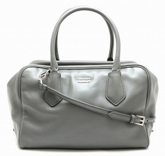 Prada Handbag 2way Leather 1bb010 Gray Shoulder Bag