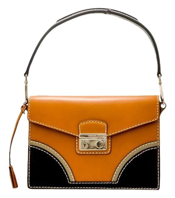 Prada Handbag Br5138 Natural Black Shoulder Bag