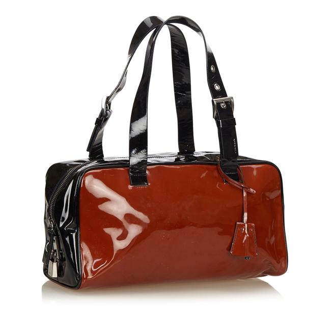Prada Brown Patent Leather Shoulder Bag