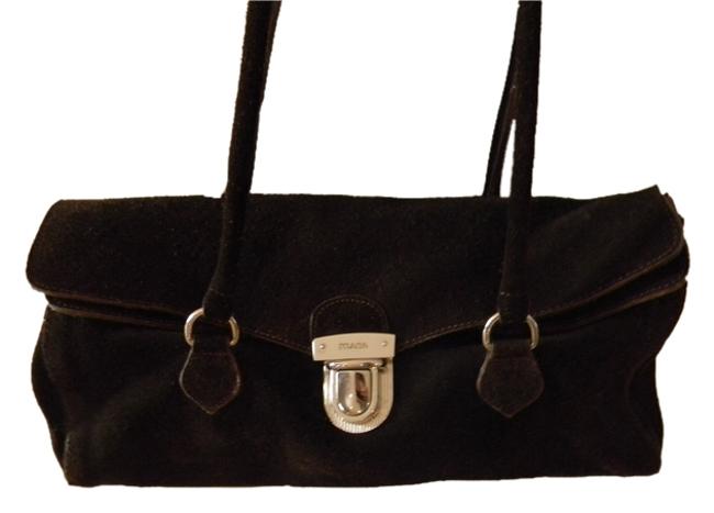 Prada Handbag Brown Suede Shoulder Bag