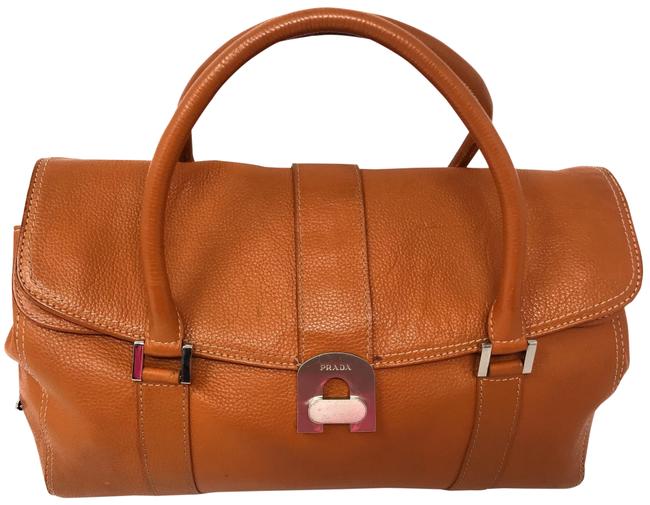 Prada Handbag Cognac Brown Leather Shoulder Bag