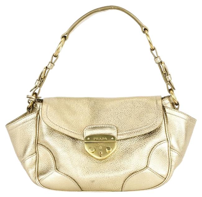 Prada Handbag Gold Leather Shoulder Bag