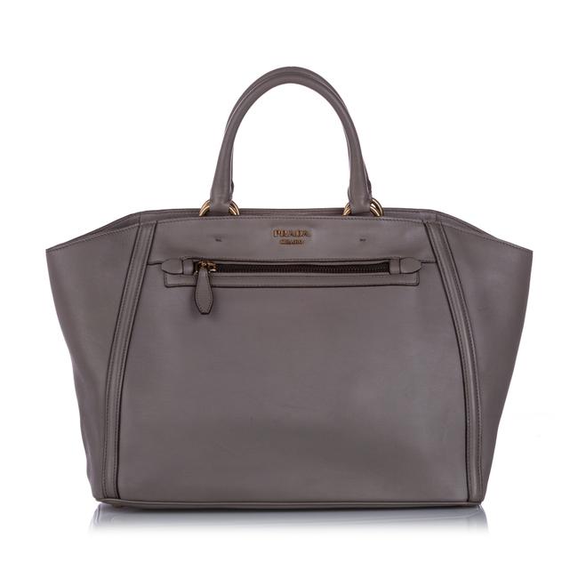 Prada Handbag Gray Leather Shoulder Bag