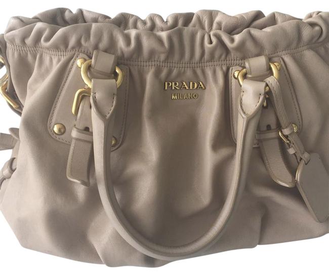 Prada Handbag Ivory Leather Shoulder Bag