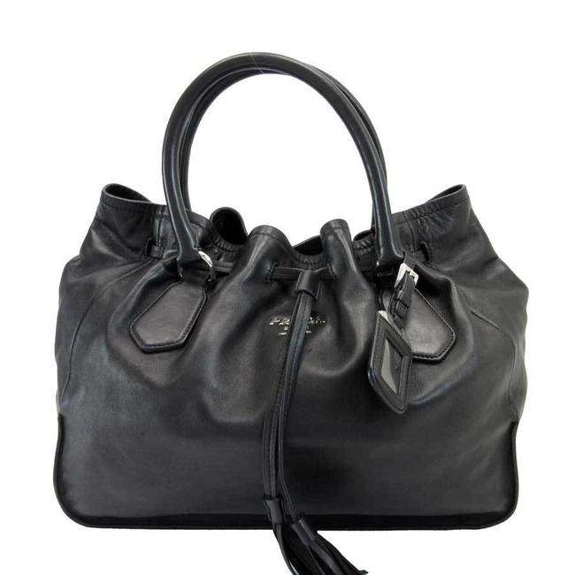 Prada Handbag Ladies A1550 Black Leather Shoulder Bag