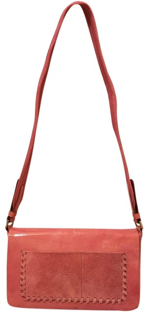 Prada Handbag Pink Suede and Patent Leather Shoulder Bag