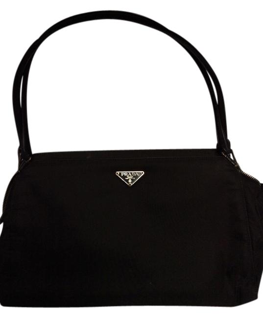 Prada Clutch Handbag Purse Black Nylon Shoulder Bag