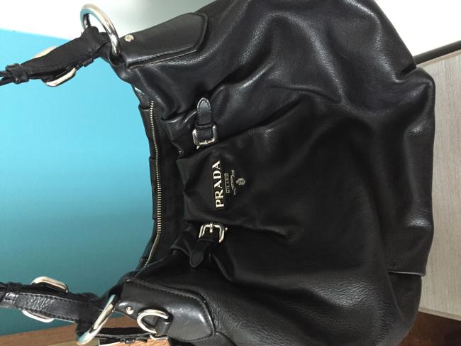 Prada Handbag Trendy Black Leather Shoulder Bag