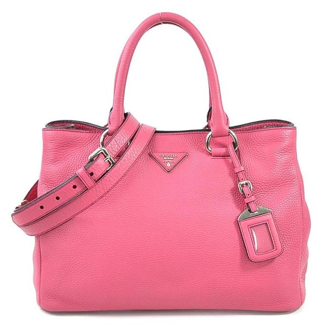 Prada Handbag Triangle Logo Ladies 97808e Pink Leather Shoulder Bag