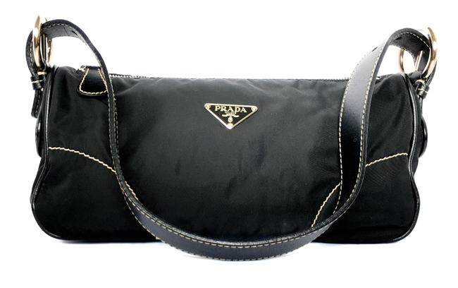 Prada HandbagShoulder Black Nylon and Leather Shoulder Bag