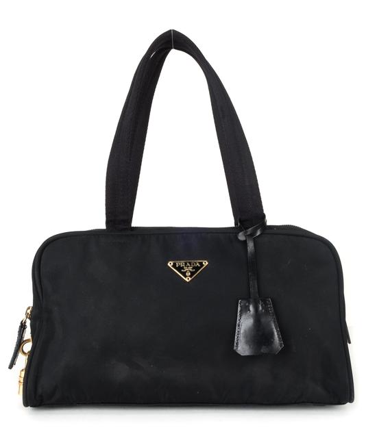 Prada Handle Black Nylon Shoulder Bag