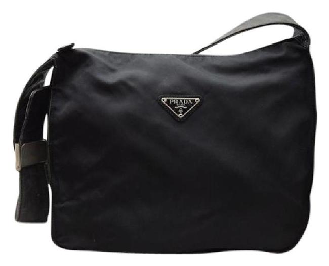 Prada Hobo Nylon Leather Shoulder Bag
